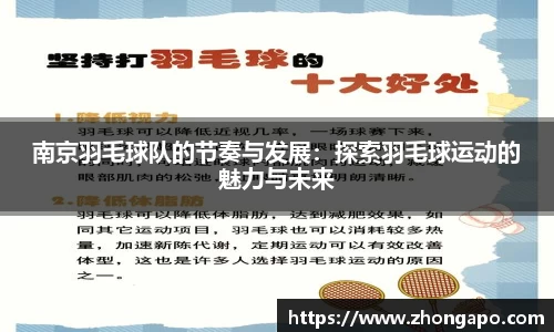 南京羽毛球队的节奏与发展：探索羽毛球运动的魅力与未来